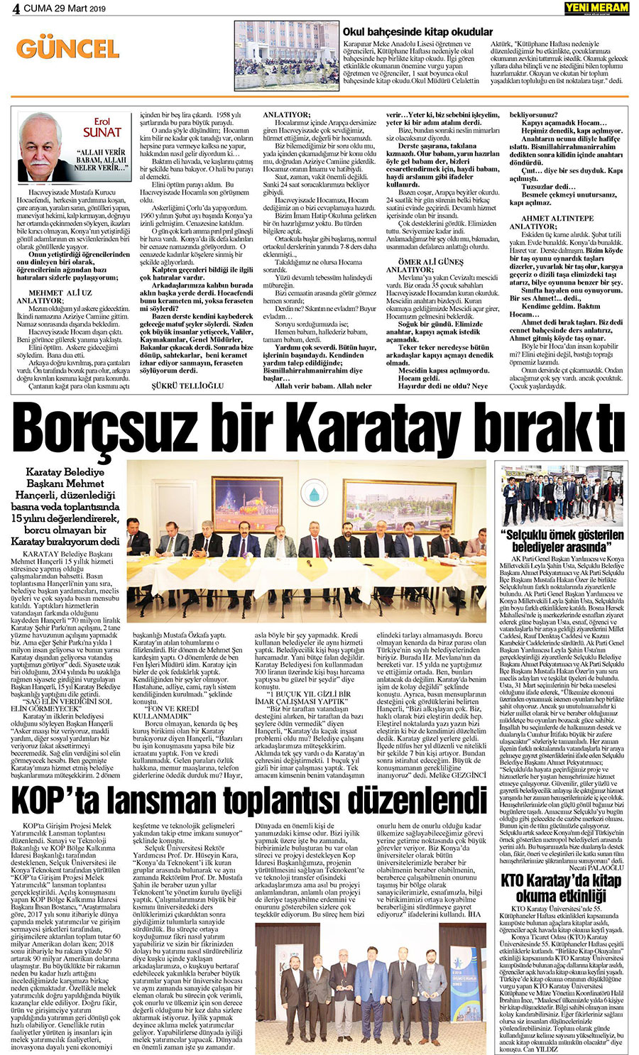 29 Mart 2019 Yeni Meram Gazetesi