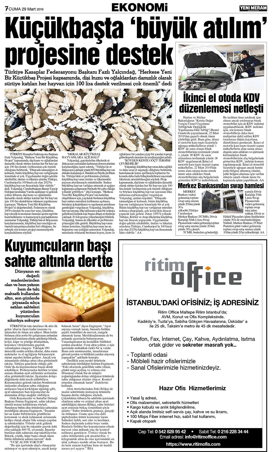 29 Mart 2019 Yeni Meram Gazetesi