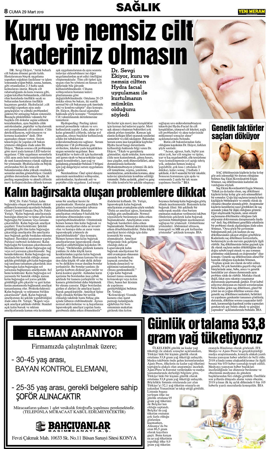 29 Mart 2019 Yeni Meram Gazetesi