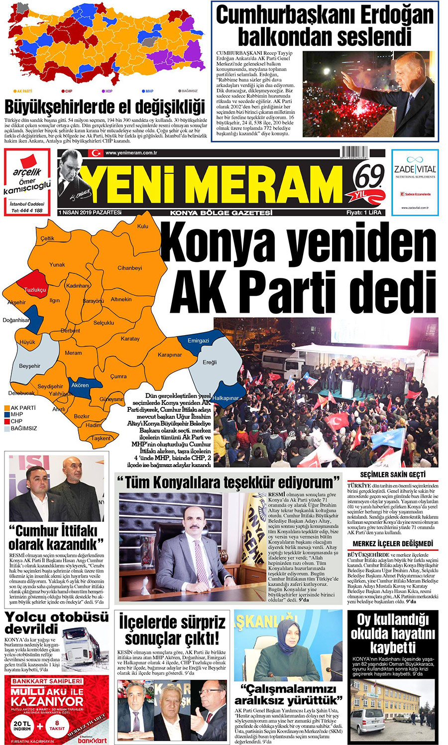 1 Nisan 2019 Yeni Meram Gazetesi