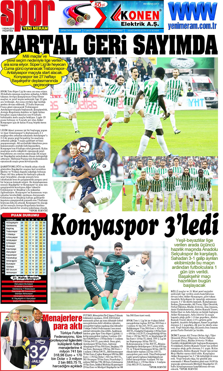 1 Nisan 2019 Yeni Meram Gazetesi