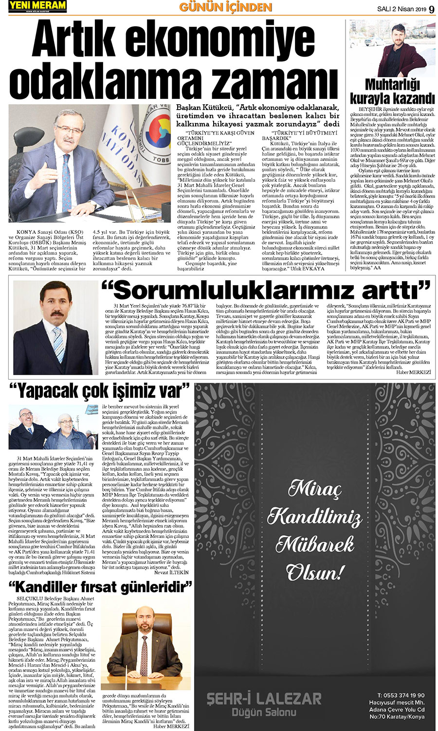 2 Nisan 2019 Yeni Meram Gazetesi