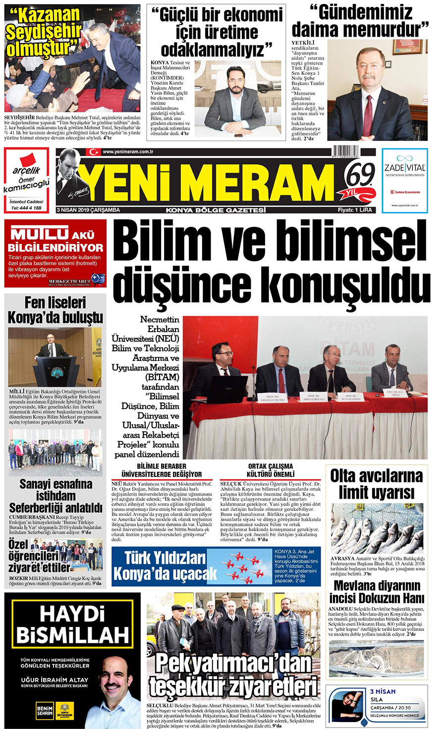 3 Nisan 2019 Yeni Meram Gazetesi