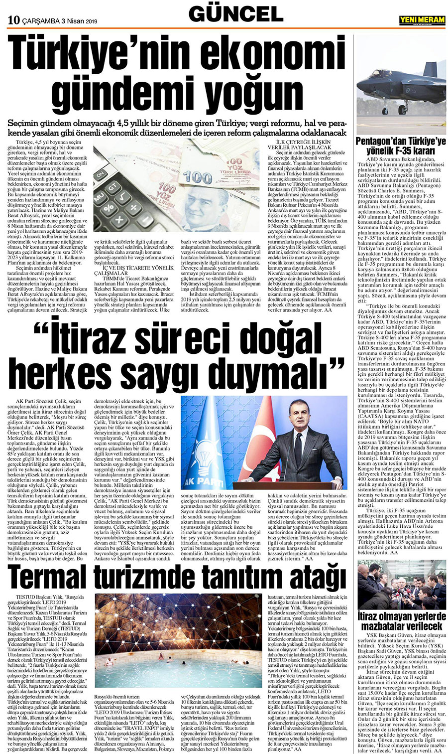 3 Nisan 2019 Yeni Meram Gazetesi