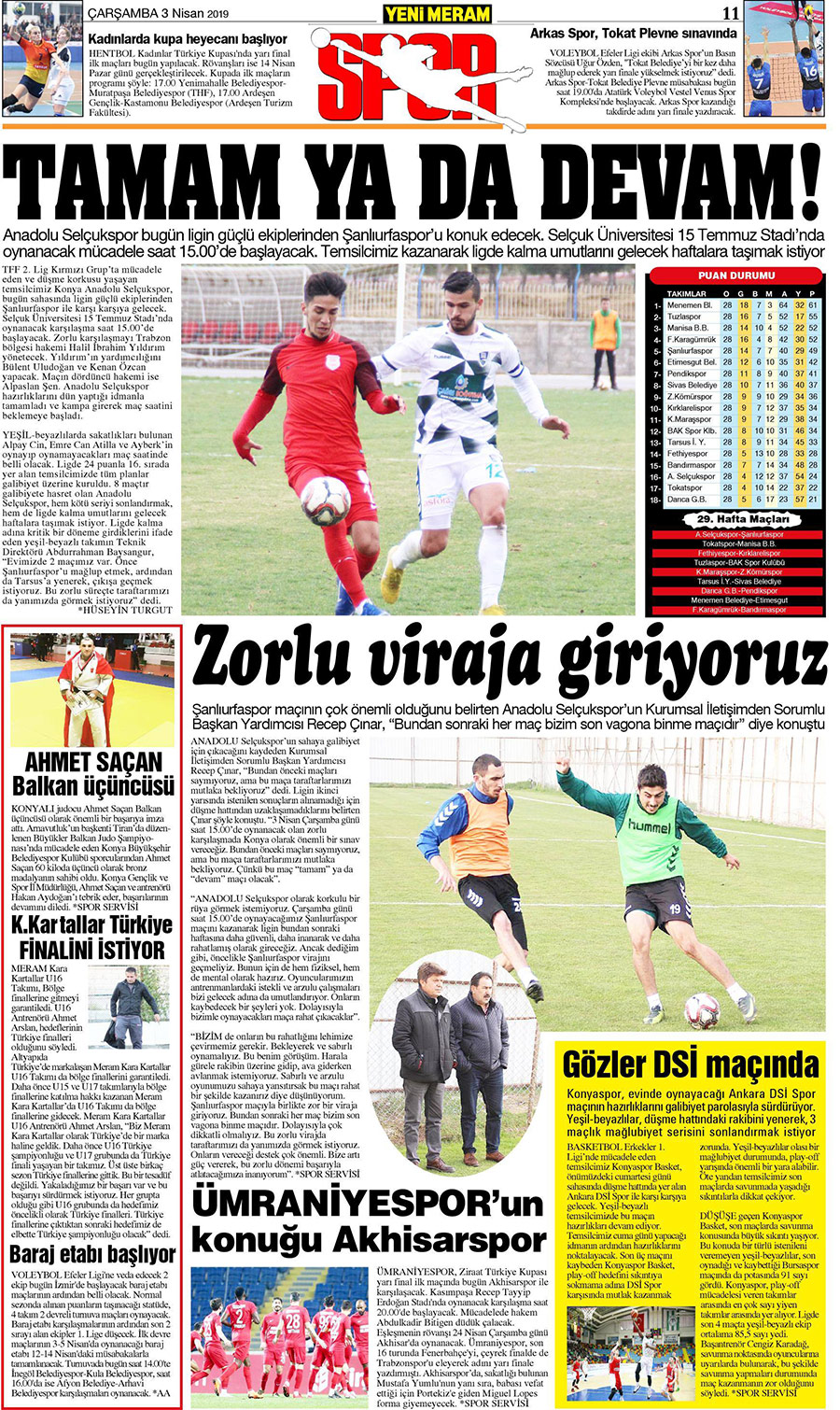 3 Nisan 2019 Yeni Meram Gazetesi