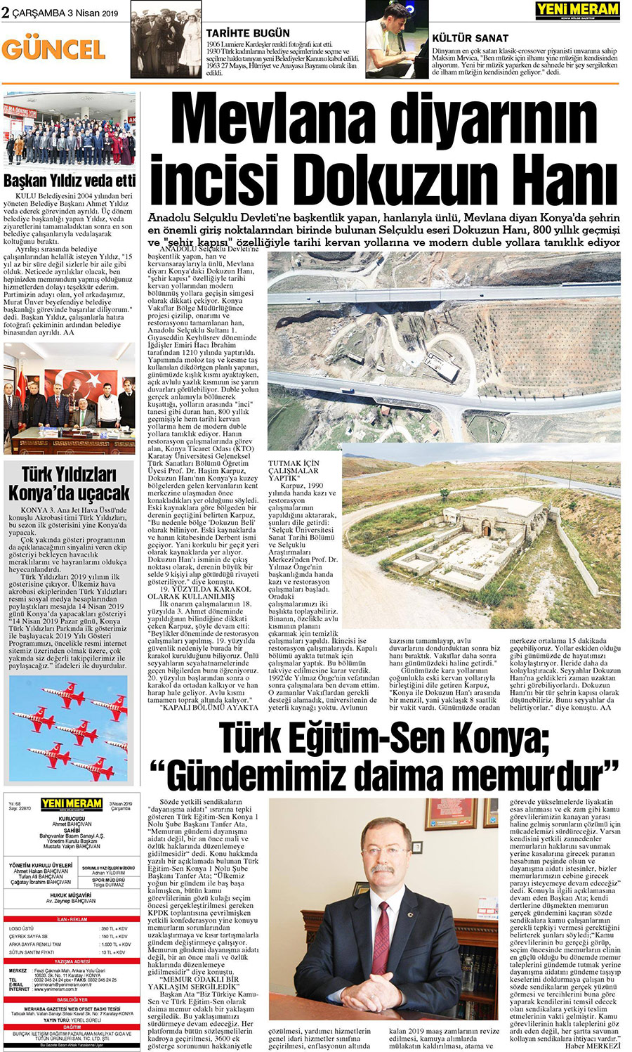 3 Nisan 2019 Yeni Meram Gazetesi