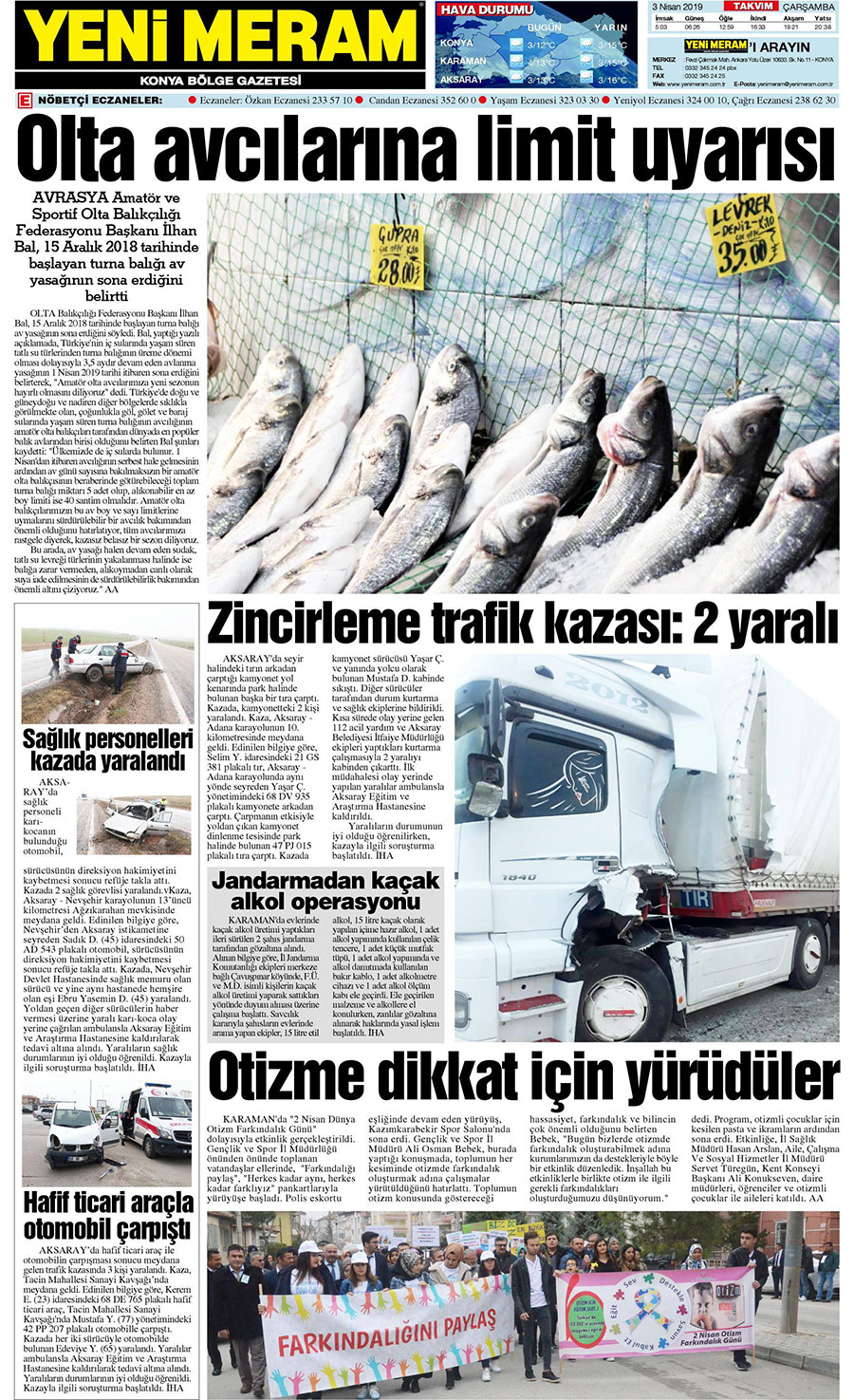 3 Nisan 2019 Yeni Meram Gazetesi