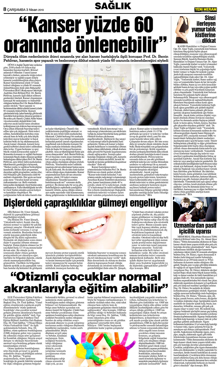 3 Nisan 2019 Yeni Meram Gazetesi