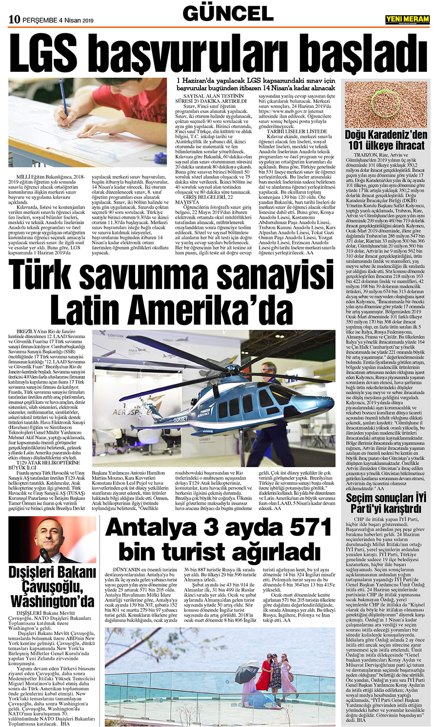 4 Nisan 2019 Yeni Meram Gazetesi