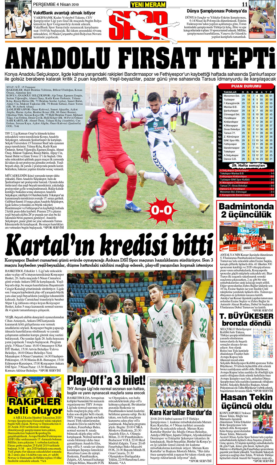 4 Nisan 2019 Yeni Meram Gazetesi