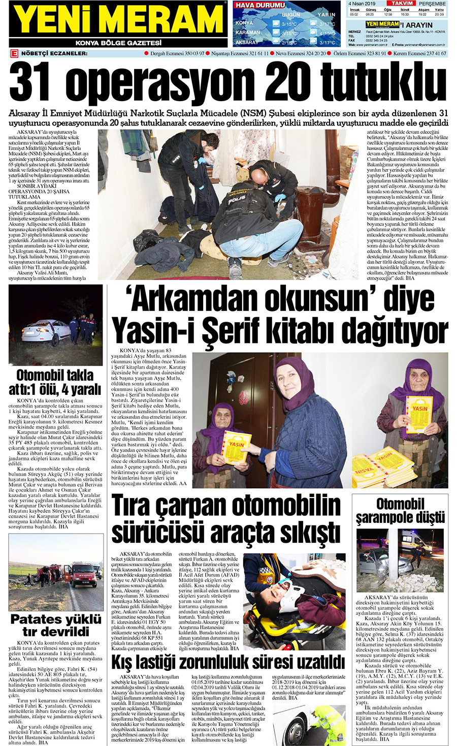 4 Nisan 2019 Yeni Meram Gazetesi