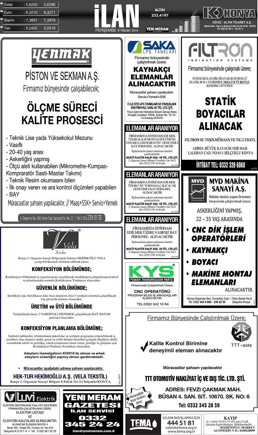 4 Nisan 2019 Yeni Meram Gazetesi