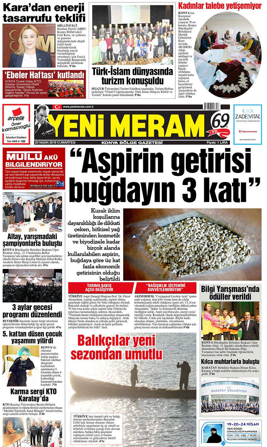 20 Nisan 2019 Yeni Meram Gazetesi