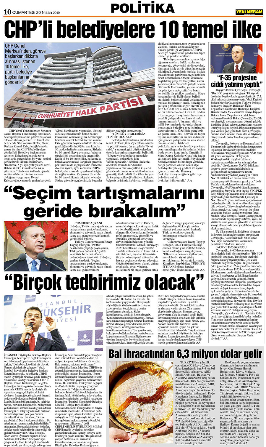 20 Nisan 2019 Yeni Meram Gazetesi