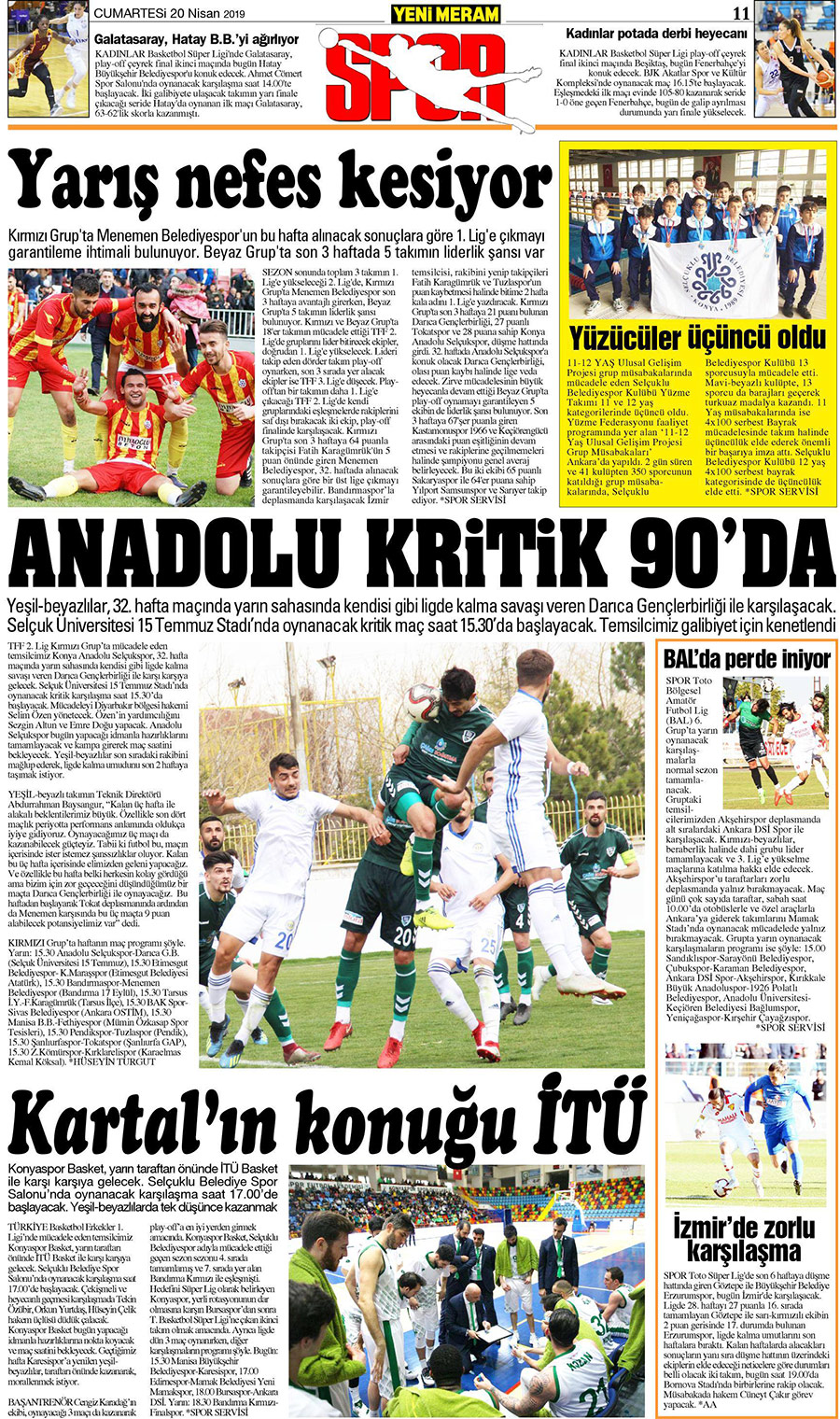 20 Nisan 2019 Yeni Meram Gazetesi