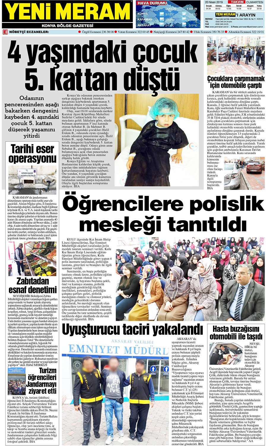 20 Nisan 2019 Yeni Meram Gazetesi