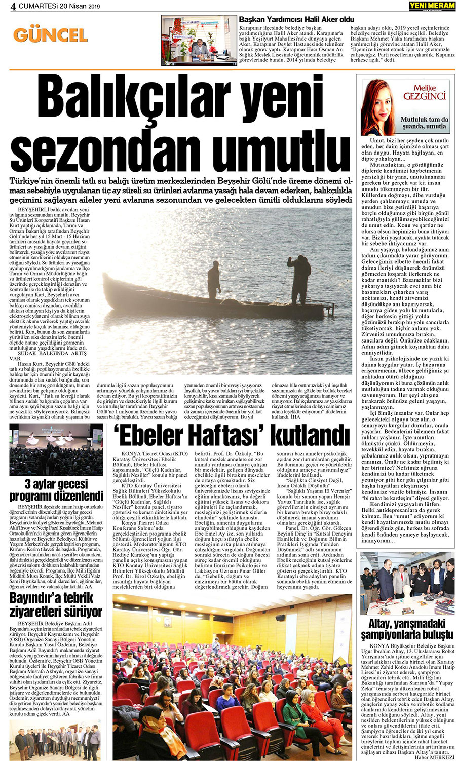 20 Nisan 2019 Yeni Meram Gazetesi