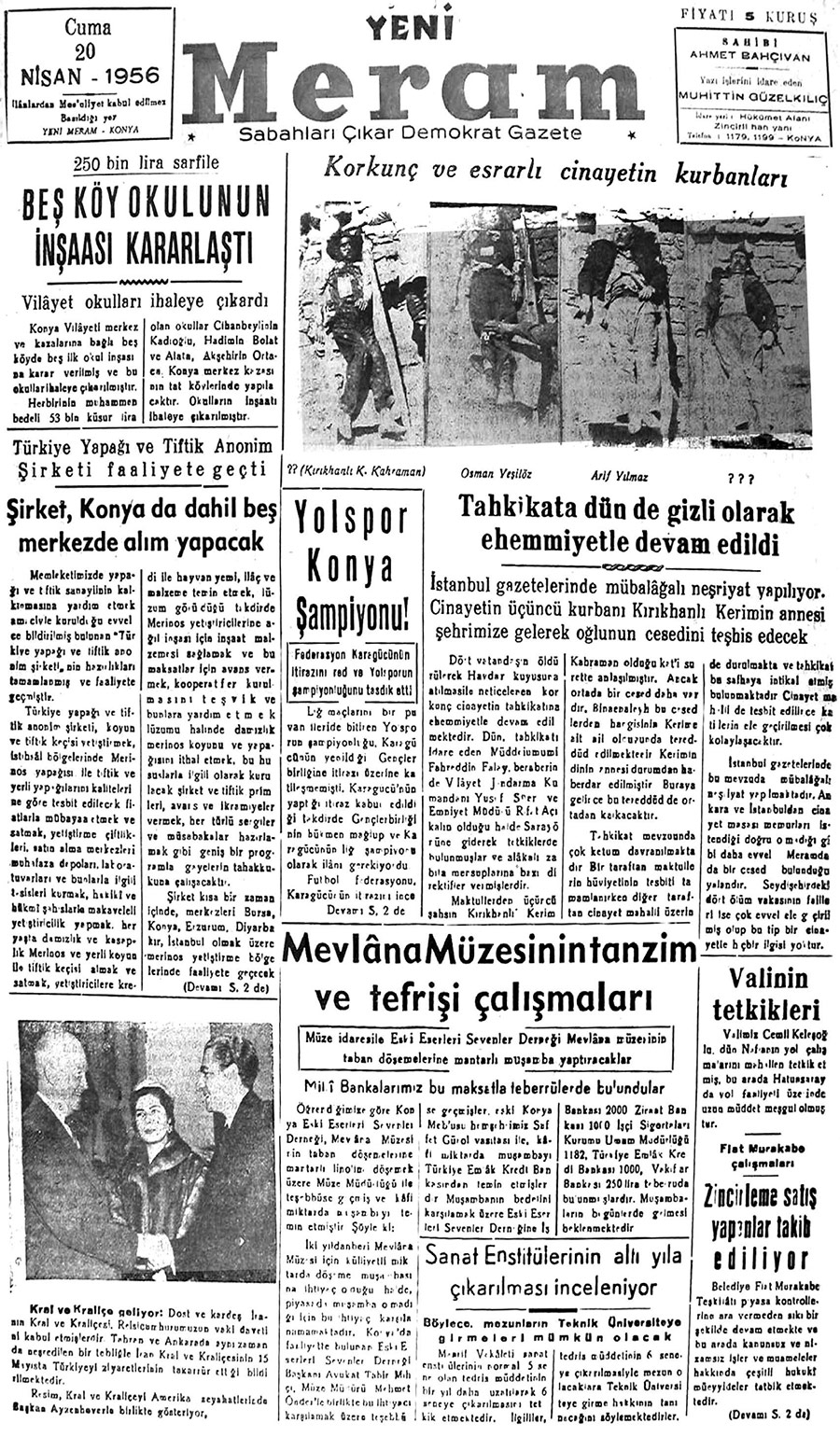 20 Nisan 2019 Yeni Meram Gazetesi