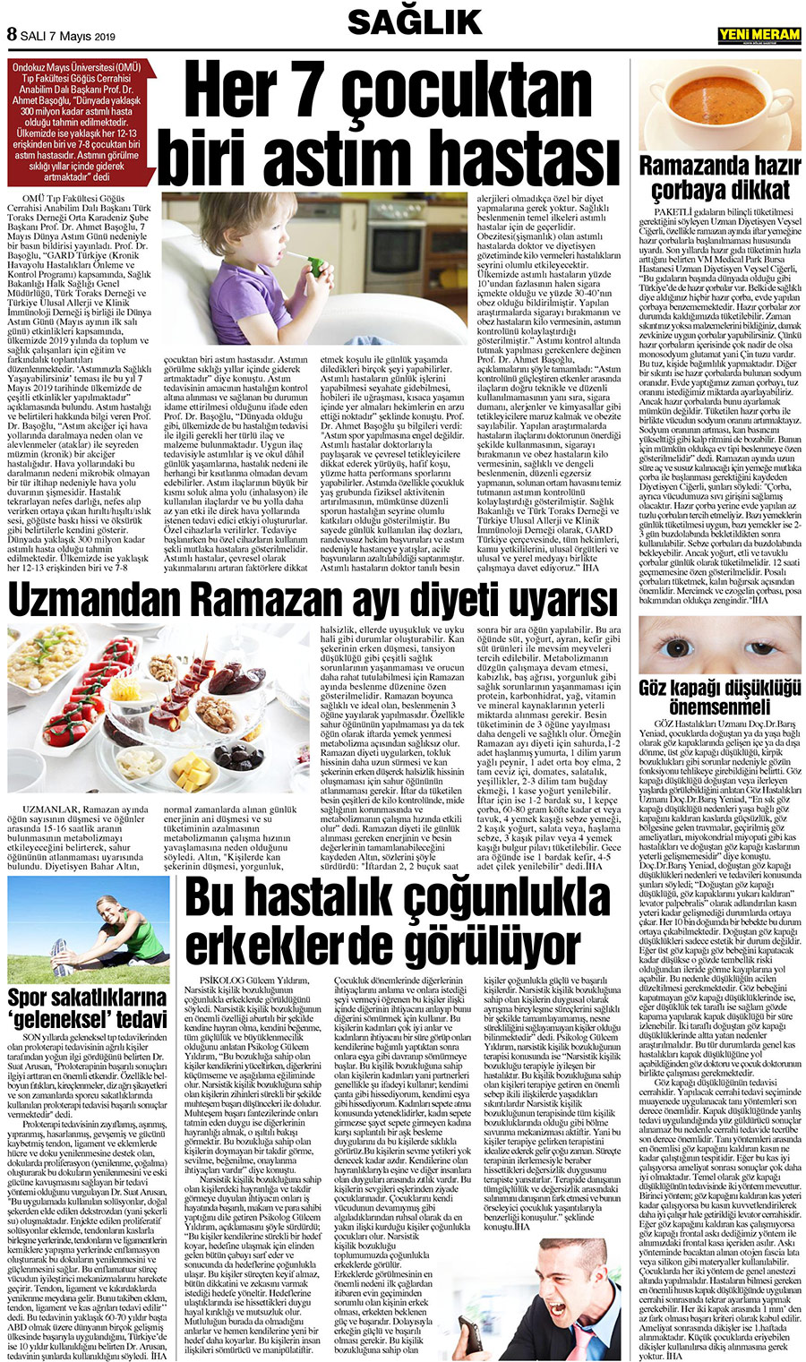 7 Mayıs 2019 Yeni Meram Gazetesi