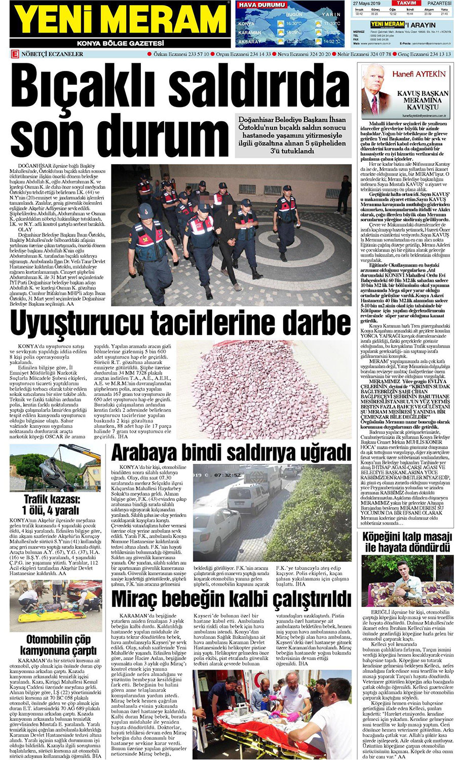 27 Mayıs 2019 Yeni Meram Gazetesi