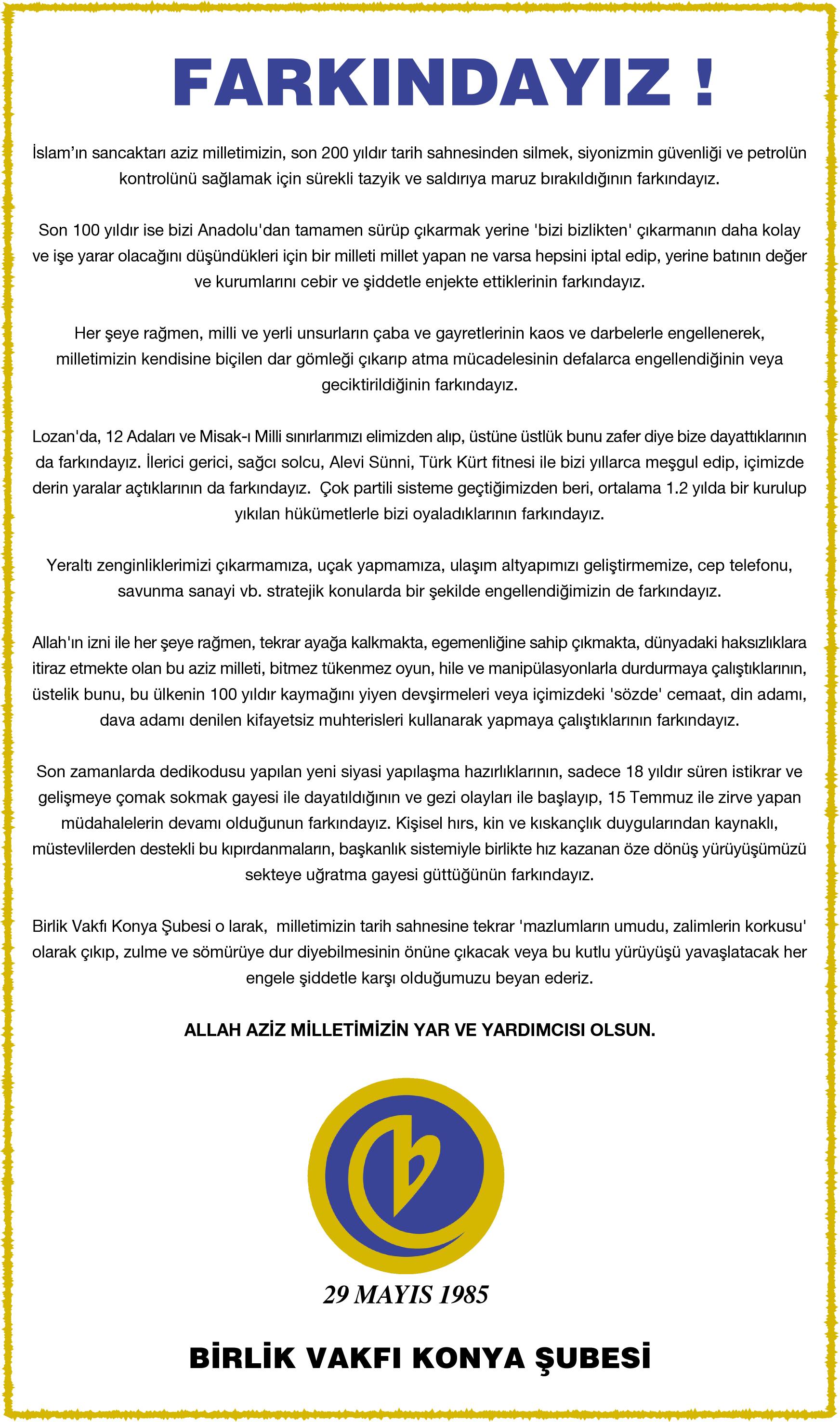 31 Ağustos 2019 Yeni Meram Gazetesi