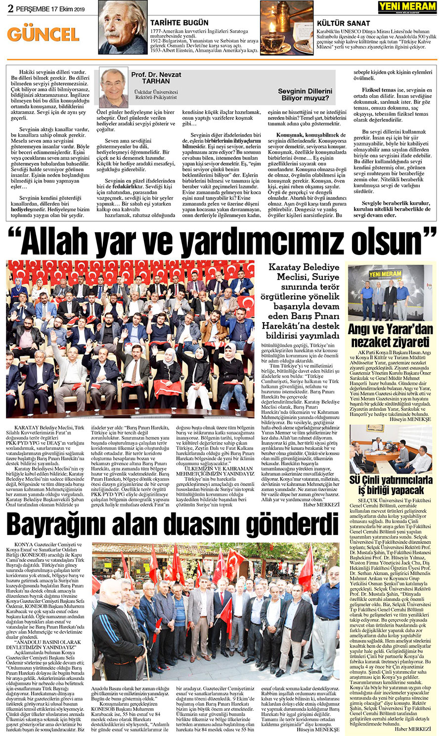 17 Ekim 2019 Yeni Meram Gazetesi