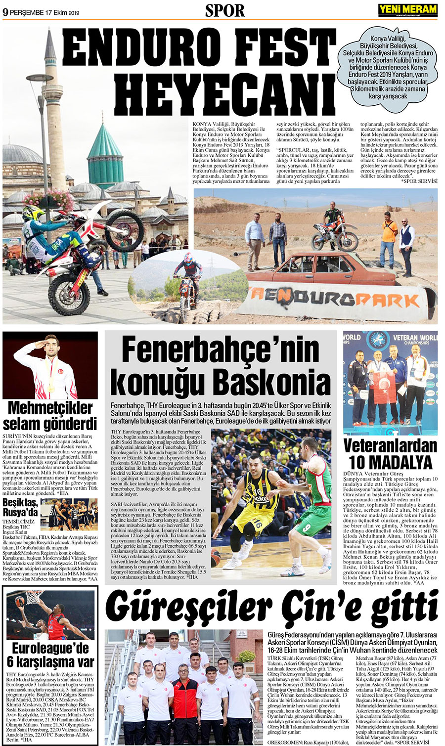 17 Ekim 2019 Yeni Meram Gazetesi