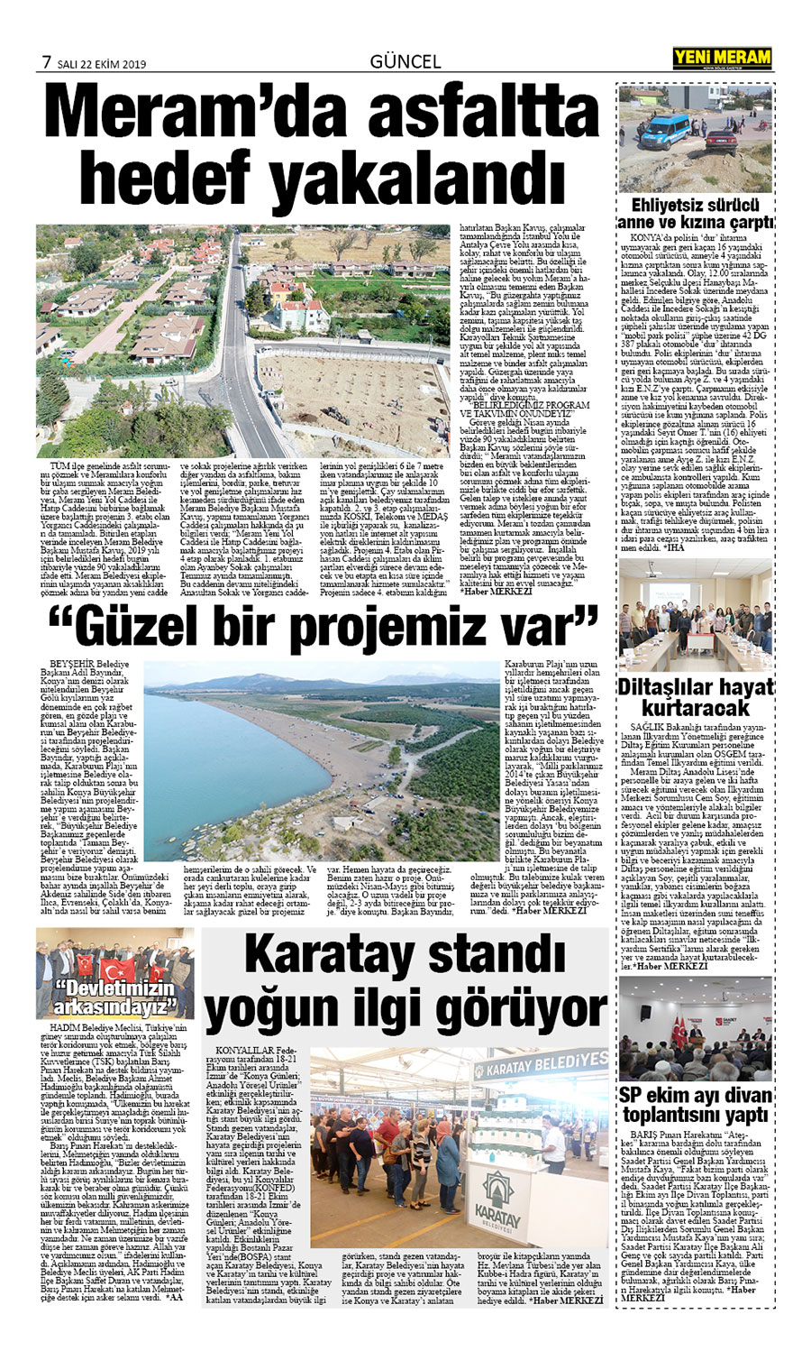 22 Ekim 2019 Yeni Meram Gazetesi