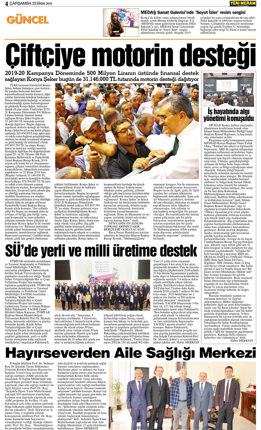 23 Ekim 2019 Yeni Meram Gazetesi