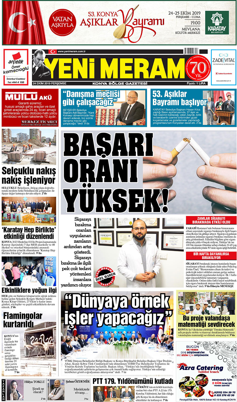 24 Ekim 2019 Yeni Meram Gazetesi