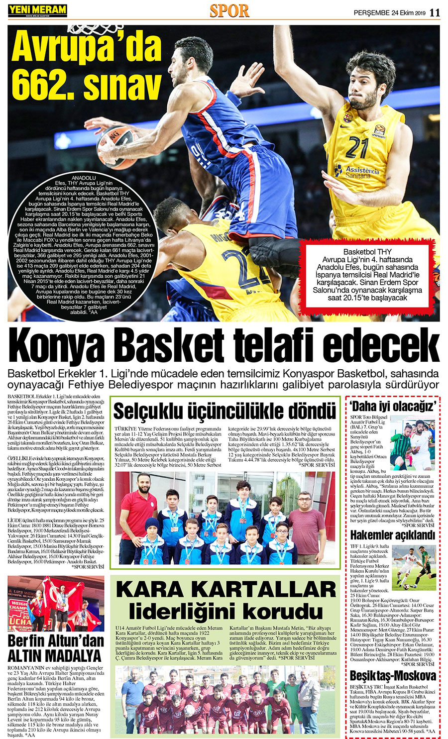 24 Ekim 2019 Yeni Meram Gazetesi