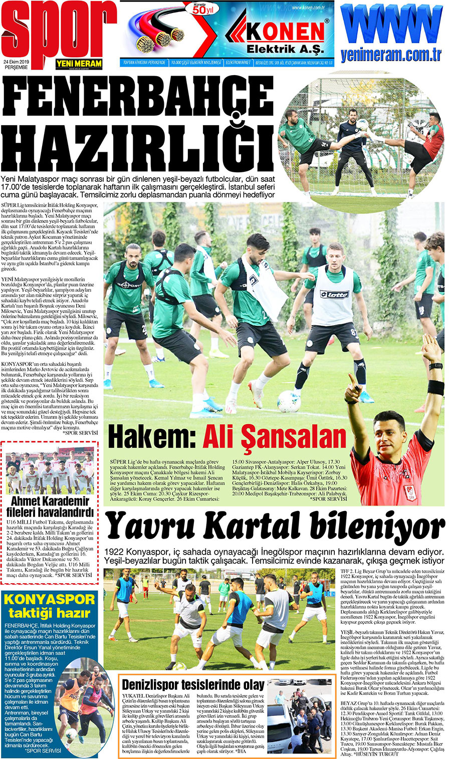 24 Ekim 2019 Yeni Meram Gazetesi