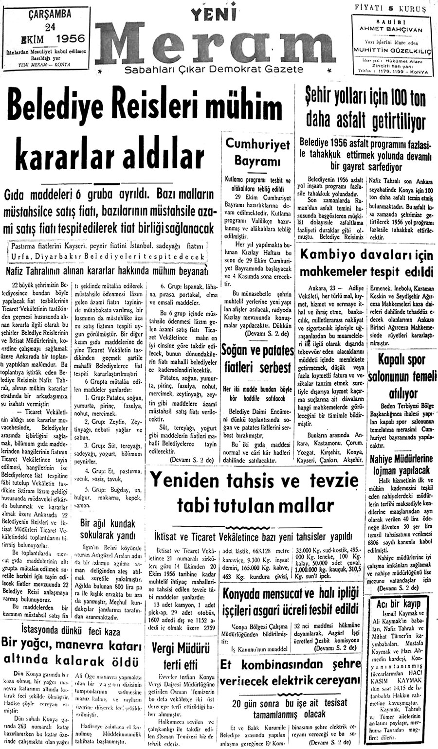 24 Ekim 2019 Yeni Meram Gazetesi