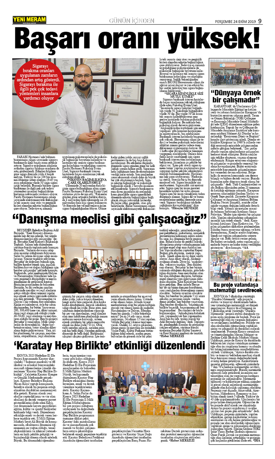 24 Ekim 2019 Yeni Meram Gazetesi