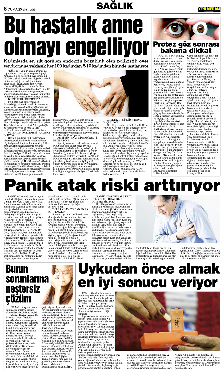 25 Ekim 2019 Yeni Meram Gazetesi