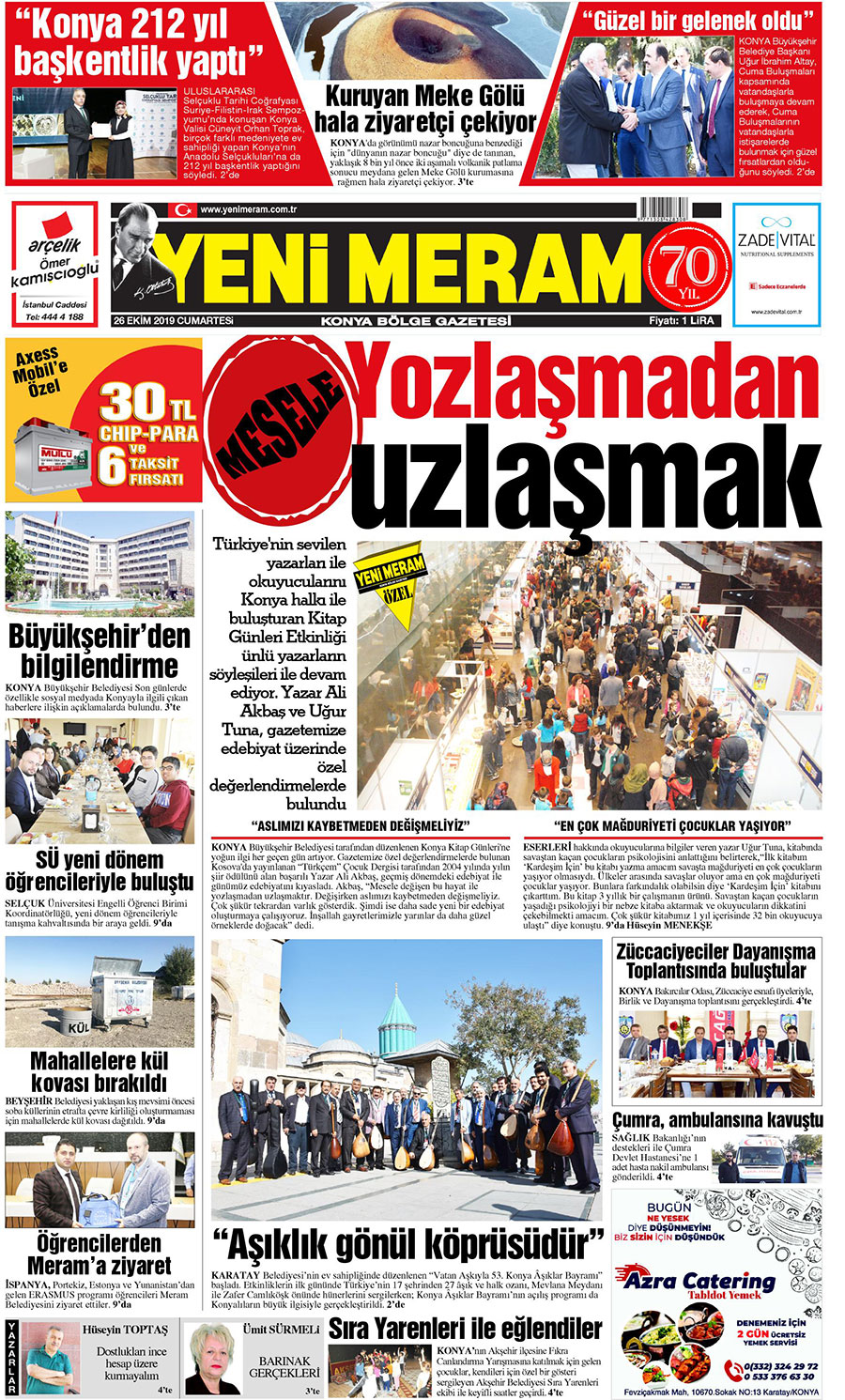 26 Ekim 2019 Yeni Meram Gazetesi