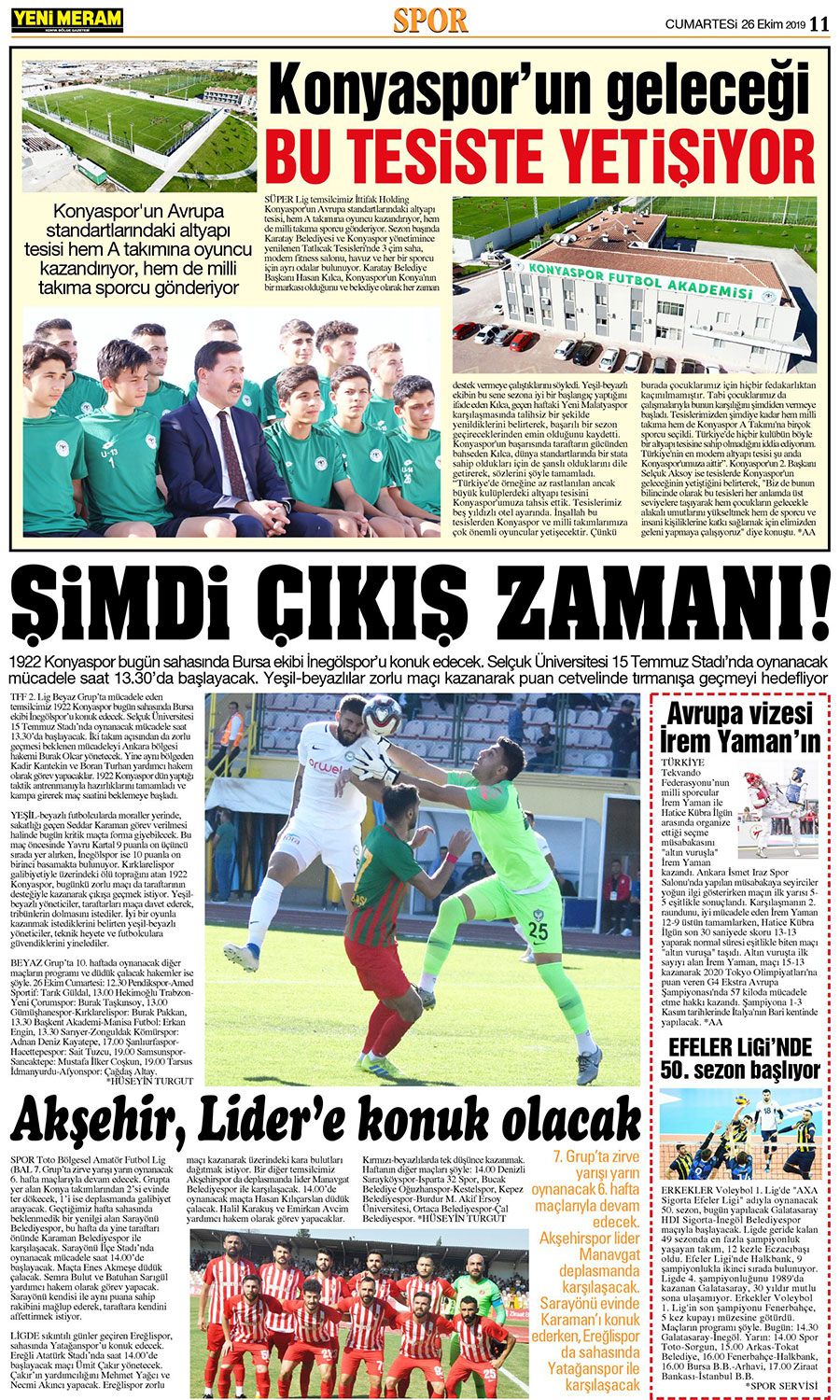 26 Ekim 2019 Yeni Meram Gazetesi