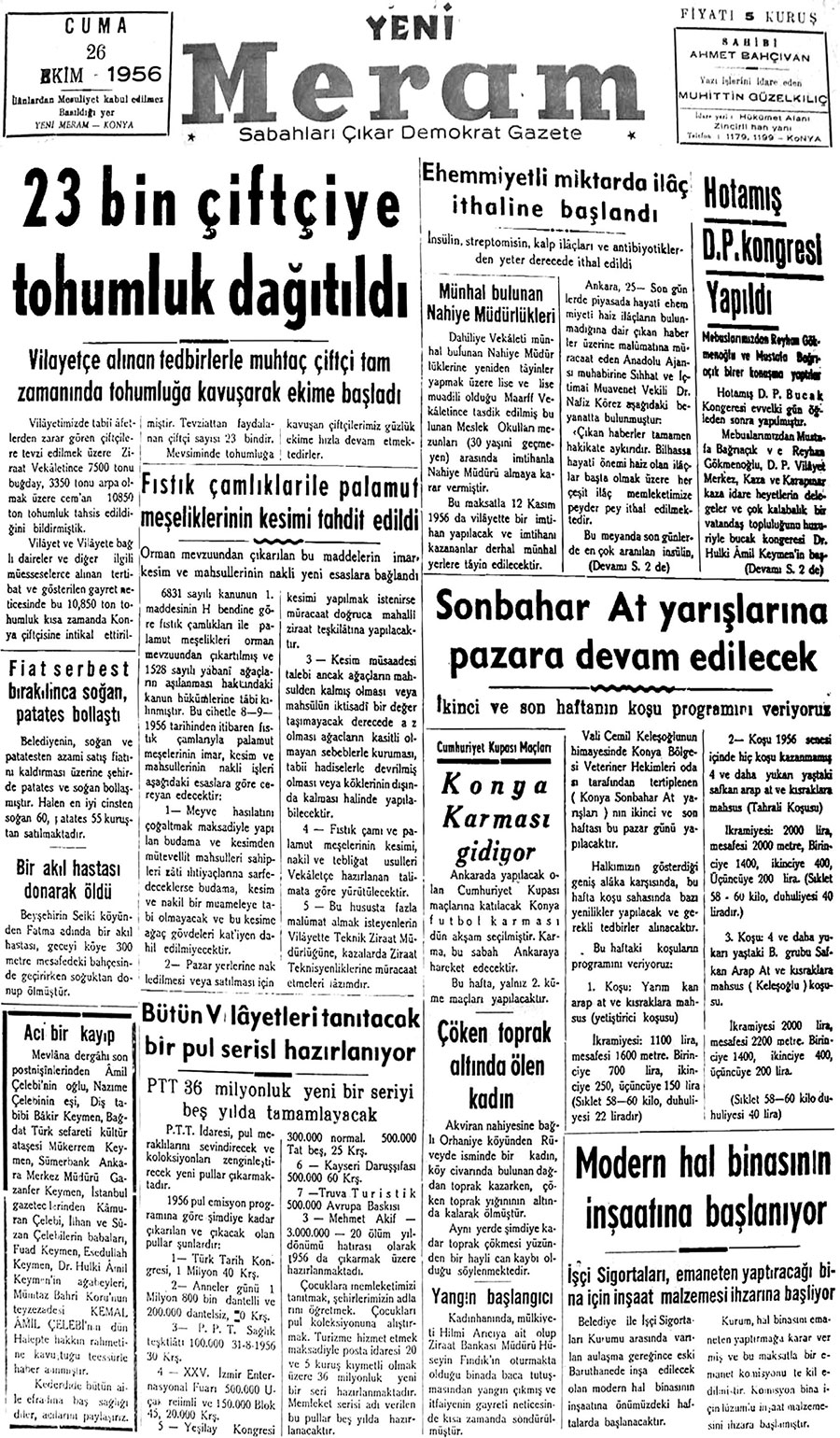 26 Ekim 2019 Yeni Meram Gazetesi