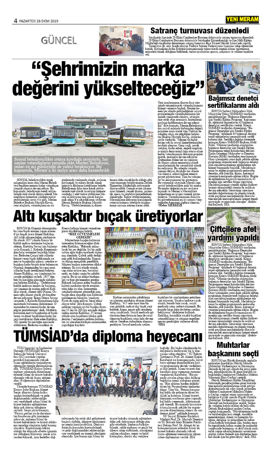 28 Ekim 2019 Yeni Meram Gazetesi