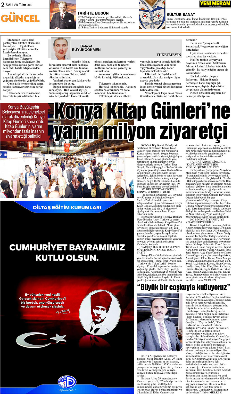 29 Ekim 2019 Yeni Meram Gazetesi