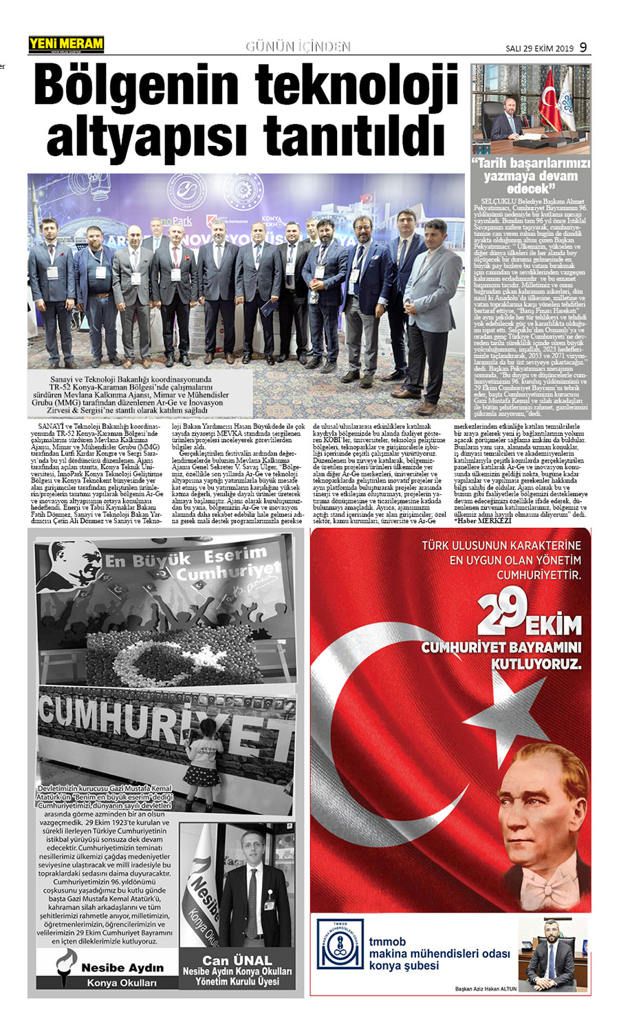 29 Ekim 2019 Yeni Meram Gazetesi