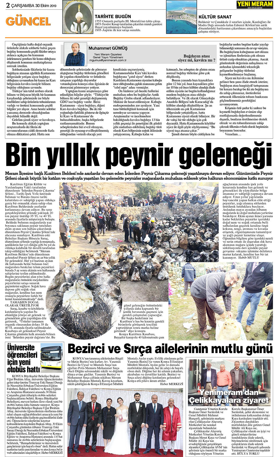 30 Ekim 2019 Yeni Meram Gazetesi