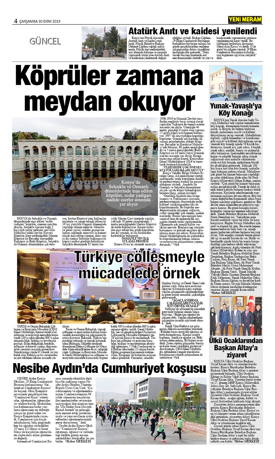 30 Ekim 2019 Yeni Meram Gazetesi