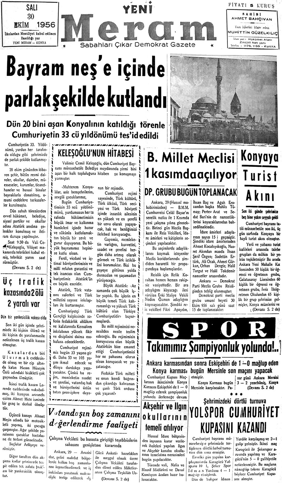 30 Ekim 2019 Yeni Meram Gazetesi