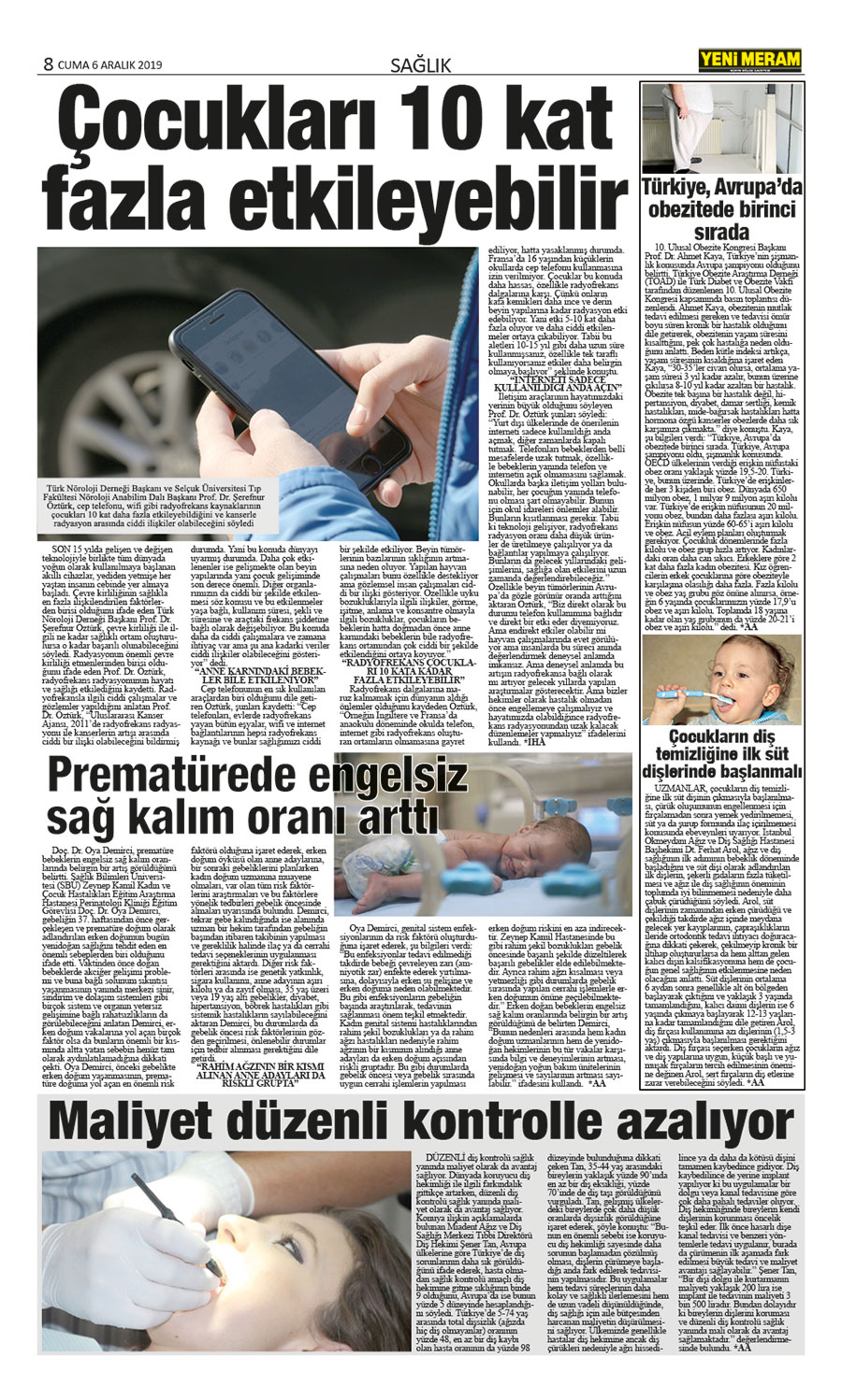 6 Aralık 2019 Yeni Meram Gazetesi