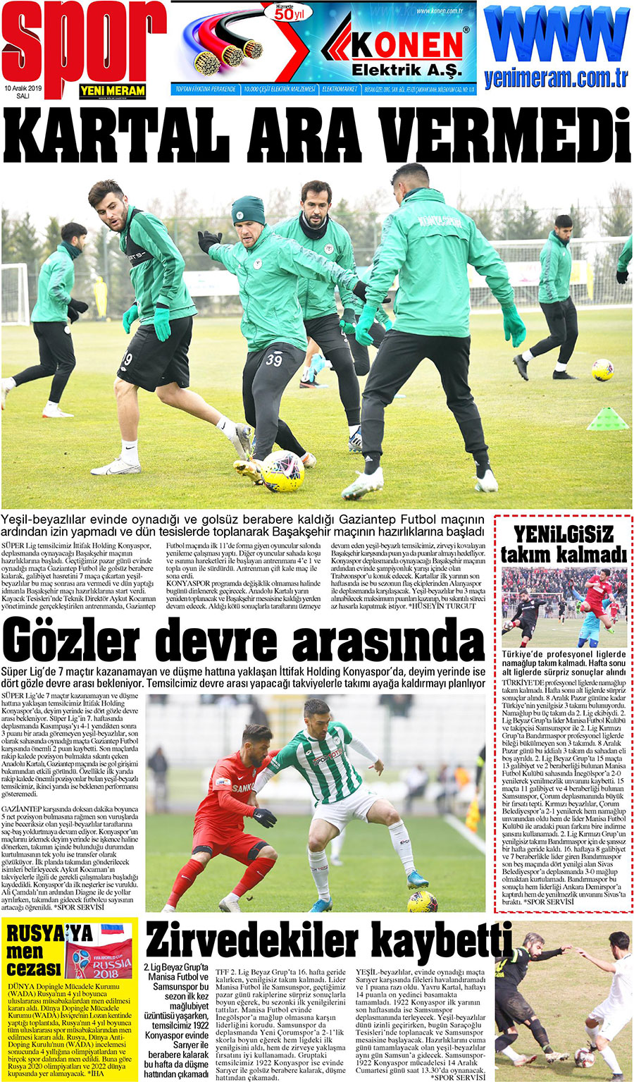 10 Aralık 2019 Yeni Meram Gazetesi