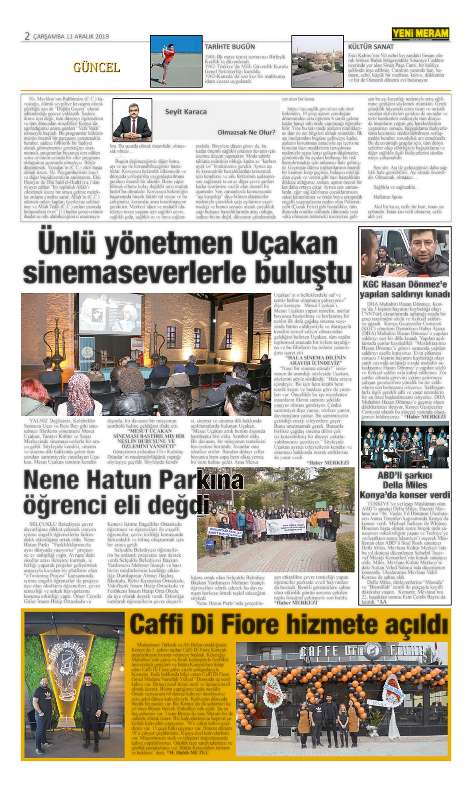 11 Aralık 2019 Yeni Meram Gazetesi