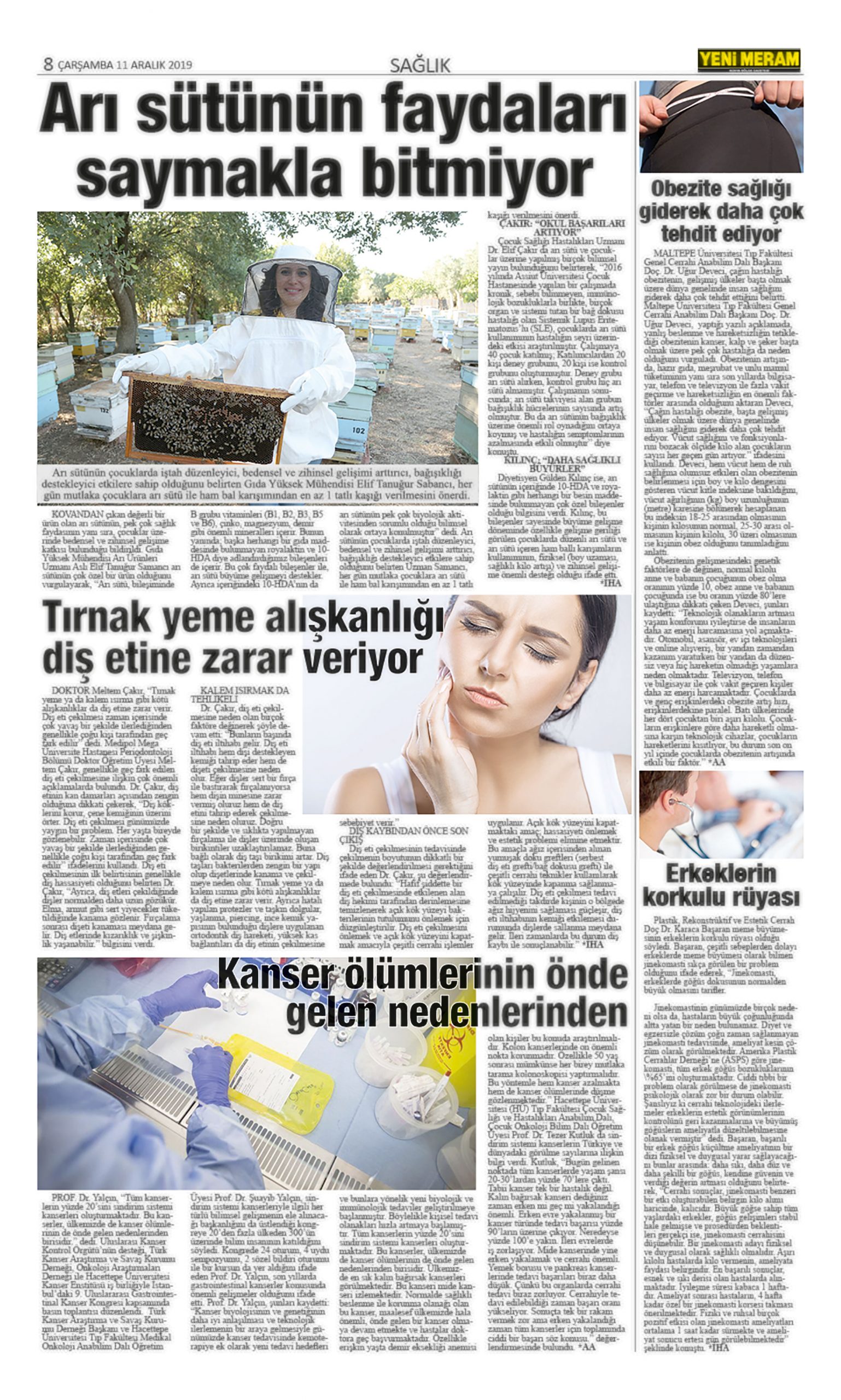 11 Aralık 2019 Yeni Meram Gazetesi