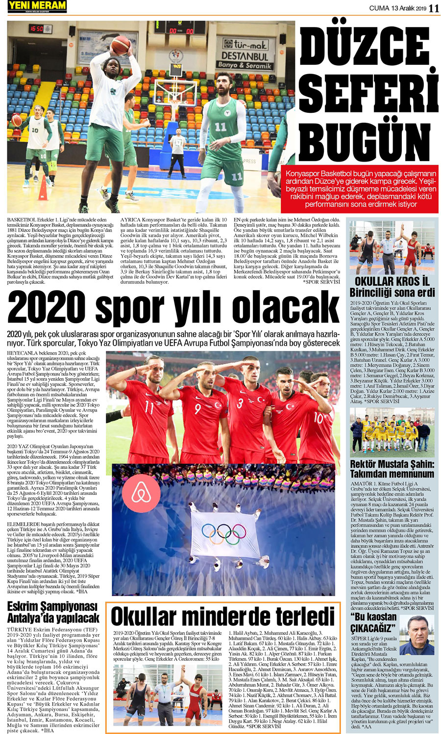 13 Aralık 2019 Yeni Meram Gazetesi