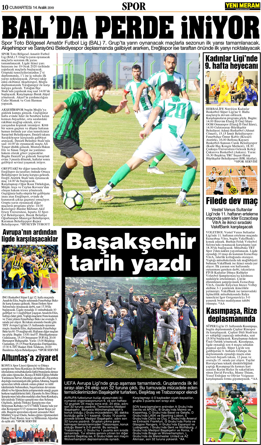 14 Aralık 2019 Yeni Meram Gazetesi